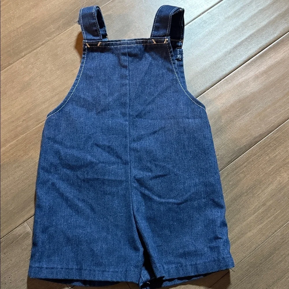 Vintage 1981 Jim Henson Animal Embroidered Short Overalls SZ 18-24 Months